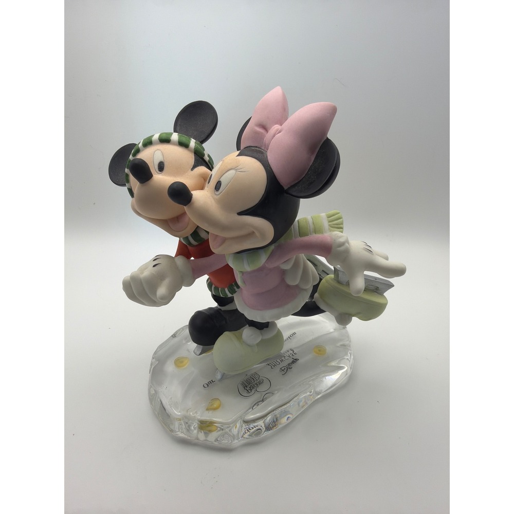 Disney Precious Moments Mickey Minnie Mouse Ice Skating Figurine 121703 Box - Picture 2 of 7